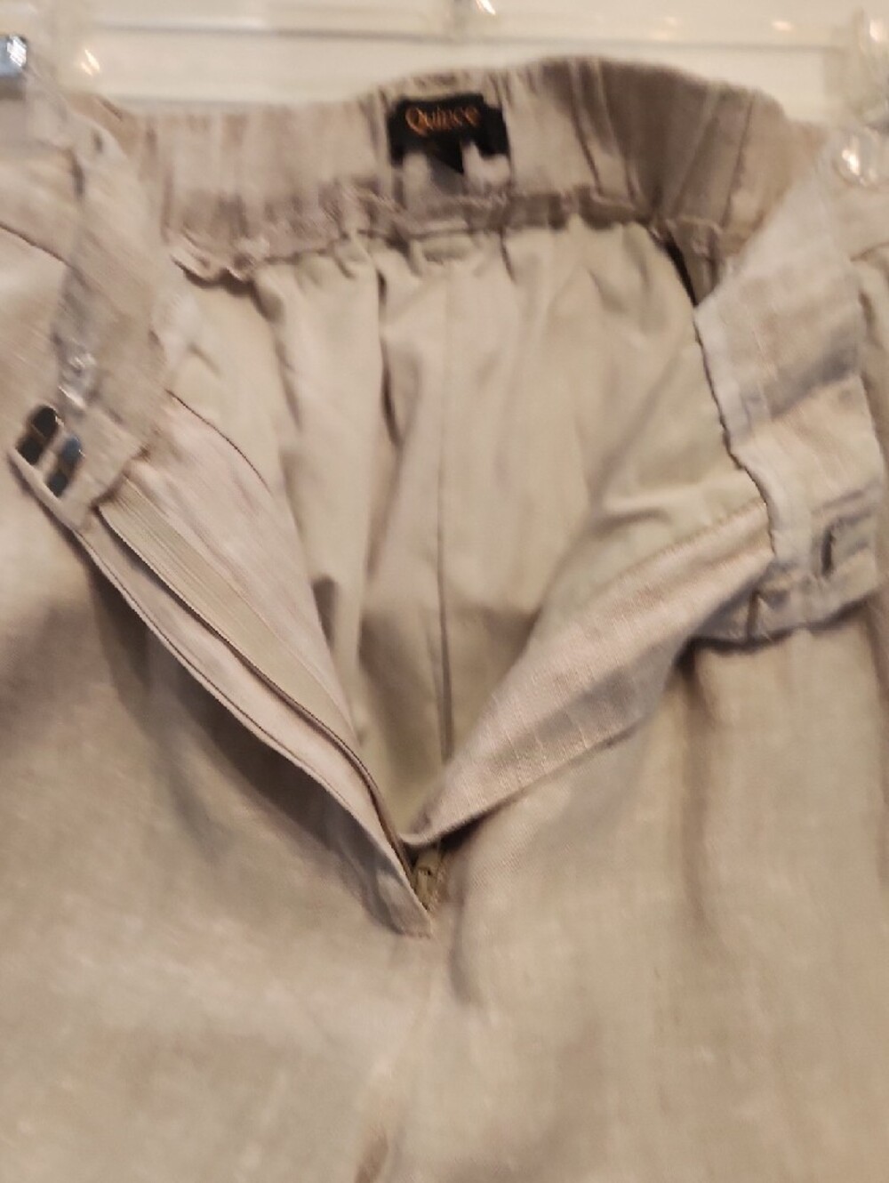 Quince Beige 100% Linen Waistband Trousers - Picture 3 of 5